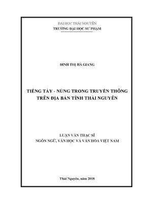 Luận văn thạc sĩ tiếng tày nùng trong truyền thông trên địa bàn tỉnh thái nguyên