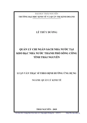 Luận văn thạc sĩ quản lý chi ngân sách nhà nước tại kho bạc nhà nước thành phố sông công tỉnh thái nguyên