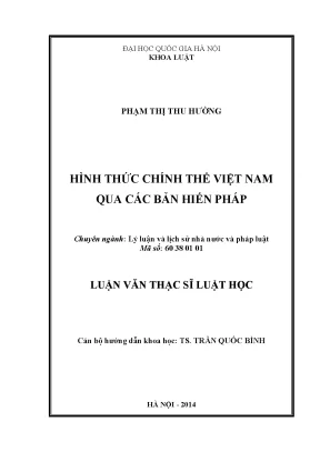 Luận văn thạc sĩ chính thể việt nam qua các bản hiến pháp