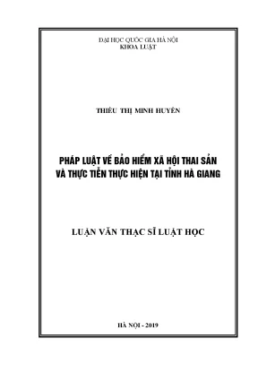 Luận văn thạc sĩ pháp luật về bảo hiểm xã hội thai sản và thực tiễn thực hiện tại tỉnh hà giang
