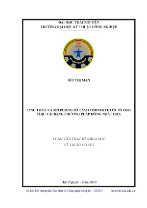 Luận văn thạc sĩ tính toán và mô phỏng số tấm composite lõi tổ ong chịu tải bằng phương pháp đồng nhất hóa