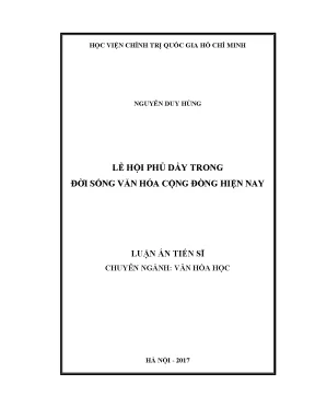 Luận án tiến sĩ lễ hội phủ dầy trong đời sống văn hóa cộng đồng hiện nay