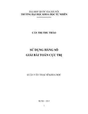 Luận văn thạc sĩ sử dụng hằng số giải bài toán cực trị