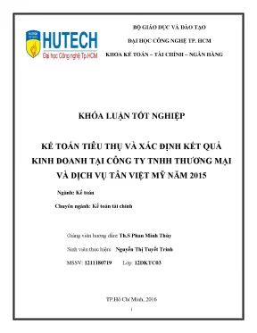 Luận văn thạc sĩ kế toán tiêu thụ và xác định kết quả kinh doanh tại công ty tnhh thương mại và dịch vụ tân việt mỹ năm 2015