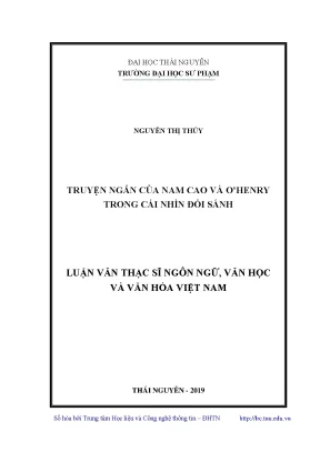 Luận văn thạc sĩ truyện ngắn của nam cao và ohenry trong cái nhìn đối sánh