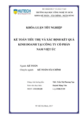 Luận văn thạc sĩ kế toán tiêu thụ và xác định kết quả kinh doanh tại công ty cổ phần nam việt úc
