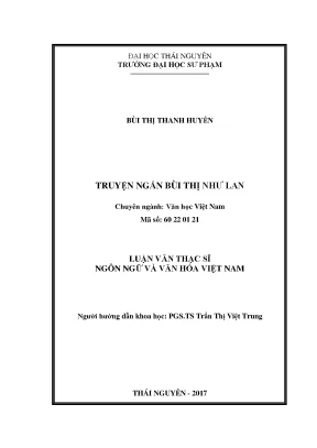 Luận văn thạc sĩ truyện ngắn bùi thị như lan