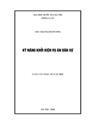 Luận văn thạc sĩ kỹ năng khởi kiện vụ án dân sự001