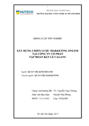 Luận văn thạc sĩ xây dựng chiến lược marketing online tại công ty cổ phần tập đoàn bán lẻ caganu