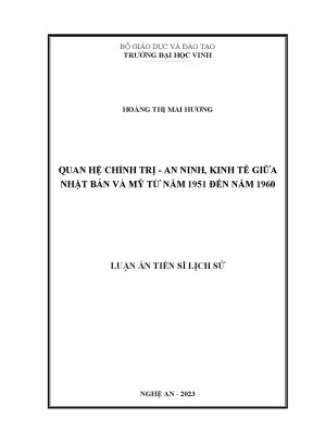 Luận án tiến sĩ quan hệ chính trịan ninh kinh tế giữa nhật bản và mỹ từ năm 1951 đến năm 1960