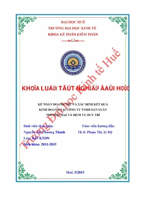 Kế toán doanh thu và xác định kết quả kinh doanh tại công ty tnhh thương mại và dịch vụ duy trí