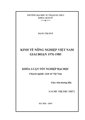 Luận văn thạc sĩ kinh tế nông nghiệp việt nam 1976 1985