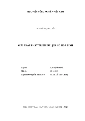 Luận văn thạc sĩ giải pháp phát triển du lịch hồ hòa bình
