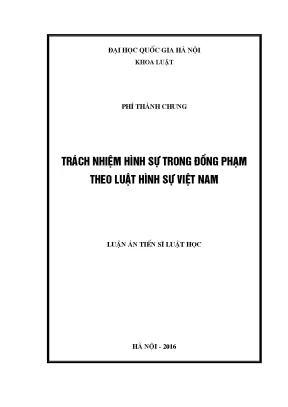 Luận văn thạc sĩ trách nhiệm hình sự trong đồng phạm theo luật hình sự việt nam luận án ts luật 623801