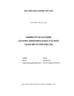 Luận văn thạc sĩ nghiên cứu sự lưu hành của fowl adenovirus fadv ở gà nuôi tại hà nội và vùng phụ cận
