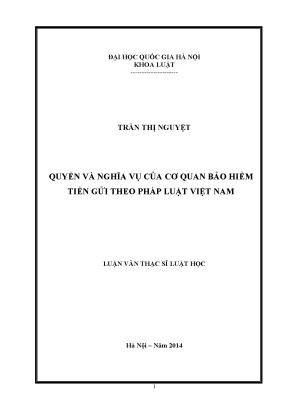 Luận văn thạc sĩ quyền và nghĩa vụ của cơ quan bảo hiểm tiền gửi theo pháp luật việt nam 07