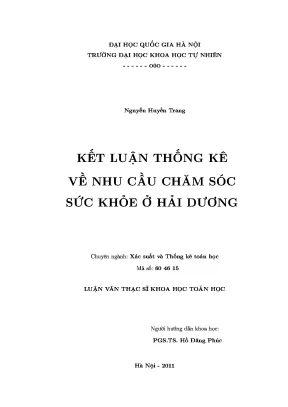 Luận văn thạc sĩ kết luận thống kê về nhu cầu chăm sóc sức khỏe ở hải dương