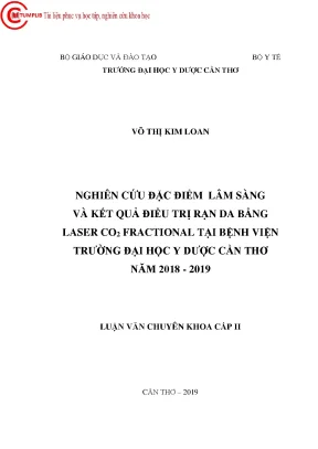 Nghiên cứu đặc điểm lâm sàng và kết quả điều trị rạn da bằng laser co2 fractional tại bệnh viện trường đại học y dược cần thơ năm 2018 2019