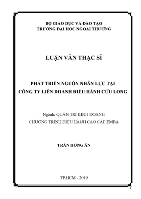 Luận văn thạc sĩ phát triển nguồn nhân lực tại công ty liên doanh điều hành cửu long