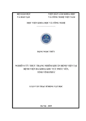 Luận văn thạc sĩ nghiên cứu thực trạng nhiễm khuẩn bệnh viện tại bệnh viện đa khoa khu vực phúc yên tỉnh vĩnh phúc
