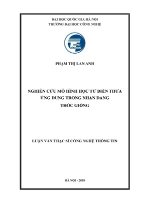 Luận văn thạc sĩ nghiên cứu mô hình học từ điển thưa ứng dụng trong nhận dạng thóc giống