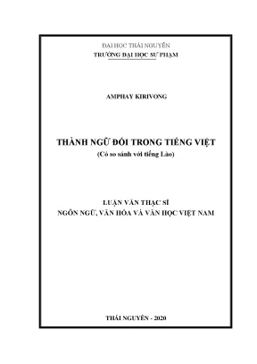 Luận văn thạc sĩ thành ngữ đối trong tiếng việt có so sánh với tiếng lào