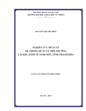 Luận văn thạc sĩ nghiên cứu đề xuất hệ thống quản lý môi trường tại khu kinh tế nghi sơn tỉnh thanh hóa