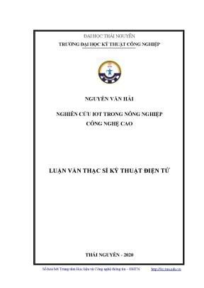 Luận văn thạc sĩ nghiên cứu iot trong nông nghiệp công nghệ cao