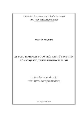 Luận văn thạc sĩ áp dụng hình phạt tù có thời hạn từ thực tiễn tòa án quận 7 thành phố hồ chí minh
