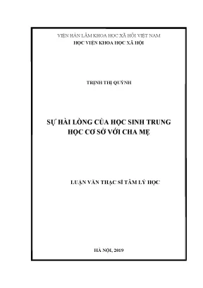 Luận văn thạc sĩ sự hài lòng của học sinh trung học cơ sở với cha mẹ