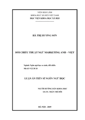 Luận án tiến sĩ đối chiếu thuật ngữ marketing anh việt