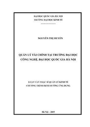 Quản lý tài chính tại trường đại học công nghệ đại học quốc gia hà nội