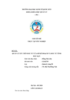 Quản lý xúc tiến đầu tư của sở kế hoạch và đầu tư tỉnh bắc kạn