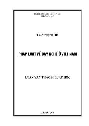 Luận văn thạc sĩ pháp luật về dạy nghề ở việt nam