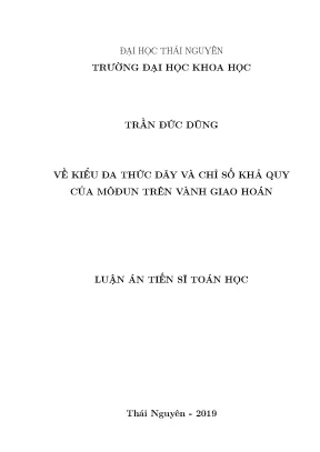 Luận án tiến sĩ về kiểu đa thức dãy và chỉ số khả quy của môđun trên vành giao hoán