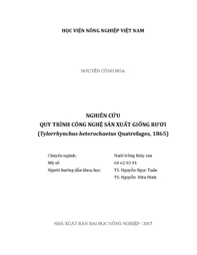 Luận văn thạc sĩ nghiên cứu quy trình công nghệ sản xuất giống rươi tylorrhynchus heterochaetus quatrefages 1865