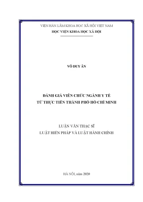 Luận văn thạc sĩ đánh giá viên chức ngành y tế từ thực tiễn thành phố hồ chí minh
