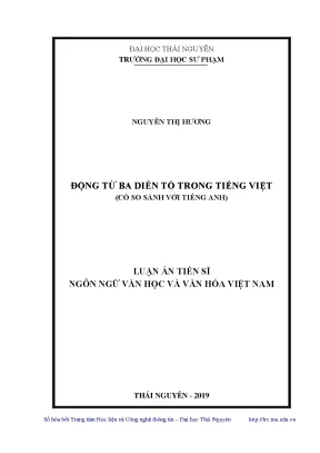 Luận án tiến sĩ động từ ba diễn tố trong tiếng việt có so sánh với tiếng anh