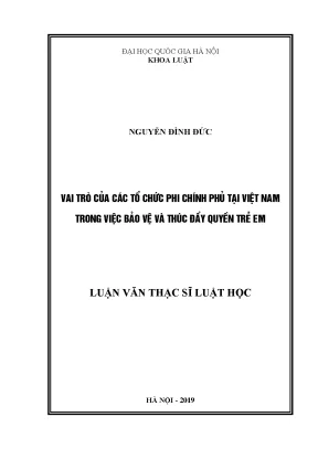 Luận văn thạc sĩ vai trò của các tổ chức phi chính phủ tại việt nam trong việc bảo vệ và thúc đẩy quyền trẻ em
