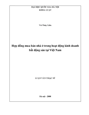 Luận văn thạc sĩ hợp đồng mua bán nhà ở trong hoạt động kinh doanh bất động sản tại việt nam