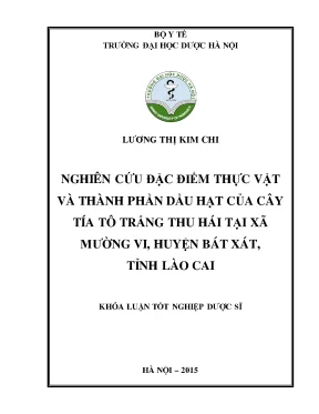 Luận văn thạc sĩ nghiên cứu đặc điểm thực vật và thành phần dầu hạt của cây tía tô trắng thu hái tại xã mường vi huyện bát xát tỉnh lào cai
