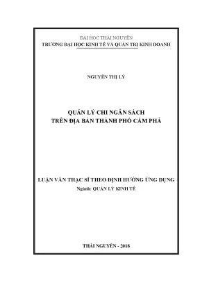 Luận văn thạc sĩ quản lý chi ngân sách trên địa bàn thành phố cẩm phả