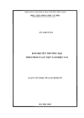 Luận văn thạc sĩ bảo hộ tên thương mại theo pháp luật việt nam hiện nay