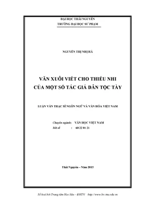 Luận văn thạc sĩ văn xuôi viết cho thiếu nhi của một số tác giả dân tộc tày