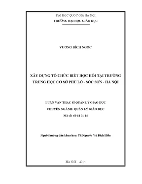 Luận văn thạc sĩ xây dựng tổ chức biết học hỏi tại trường trung học cơ sở phù lỗ sóc sơn hà nội