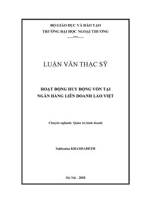 Luận văn thạc sĩ hoạt động huy động vốn tại ngân hàng liên doanh lào việt
