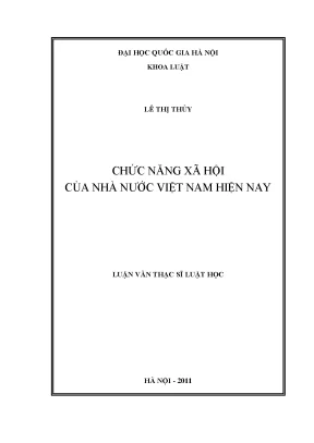 Luận văn thạc sĩ chức năng xã hội của nhà nước việt nam hiện nay
