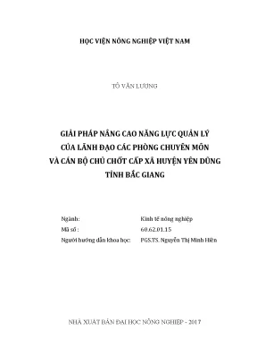 Luận văn thạc sĩ giải pháp nâng cao năng lực quản lý của lãnh đạo các phòng chuyên môn và cán bộ chủ chốt cấp xã huyện yên dũng tỉnh bắc giang