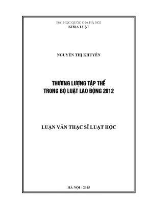 Luận văn thạc sĩ thương lượng tập thể trong bộ luật lao động 2012