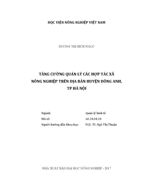 Luận văn thạc sĩ tăng cường quản lý các hợp tác xã nông nghiệp trên địa bàn huyện động anh thành phố hà nội